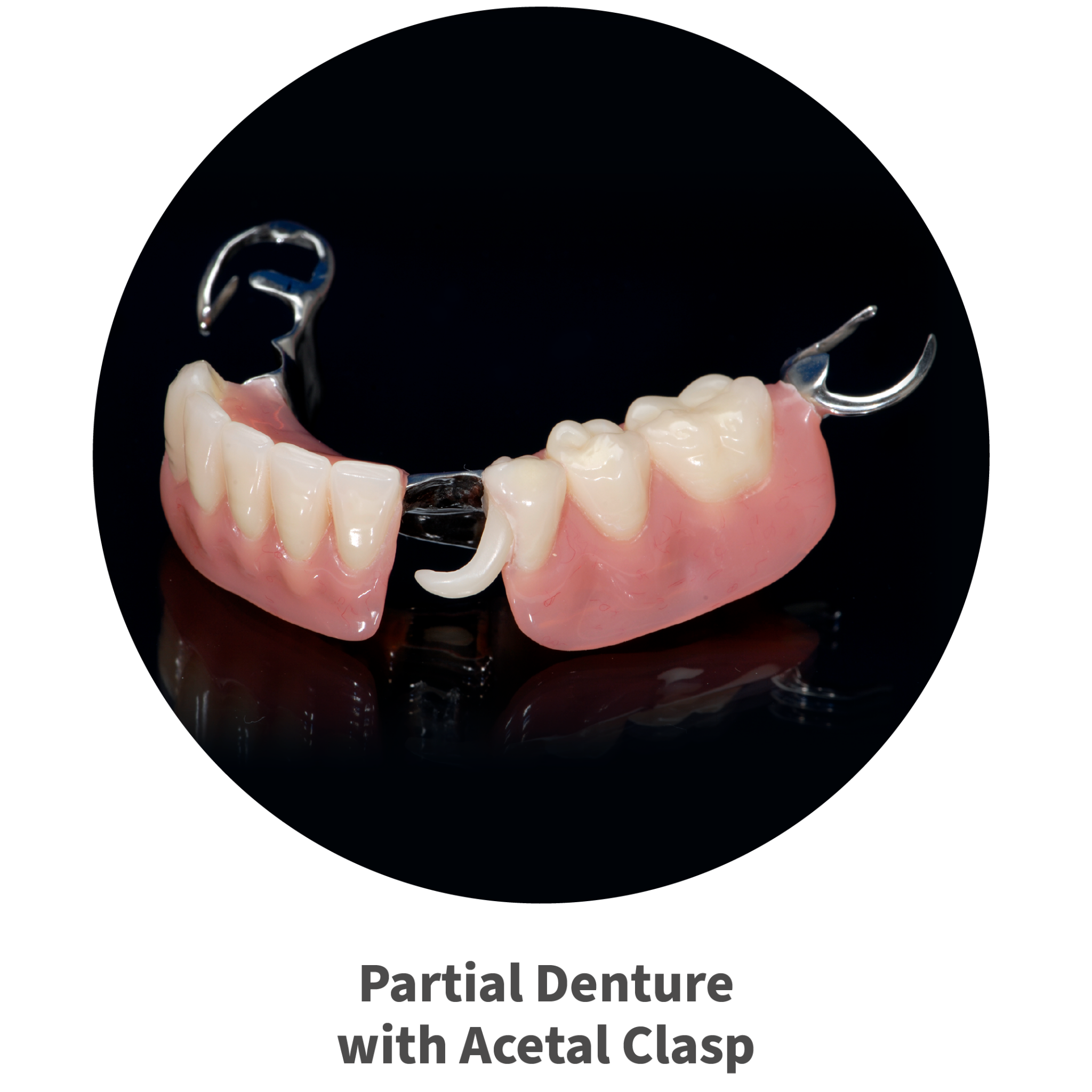 partial denture with acetal clasp